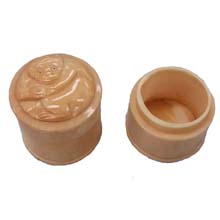 OX BONE CARVED MPNKEY BOX